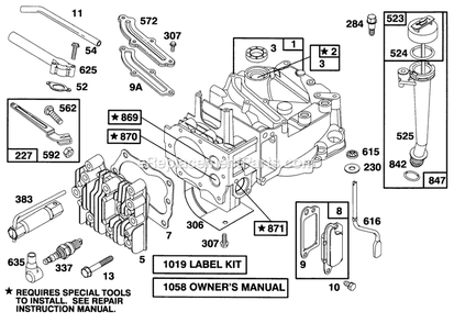 Engine 5 Diagram and Parts List for 10761B (4900001-4999999)(1994) Lawn Boy Lawn Mower
